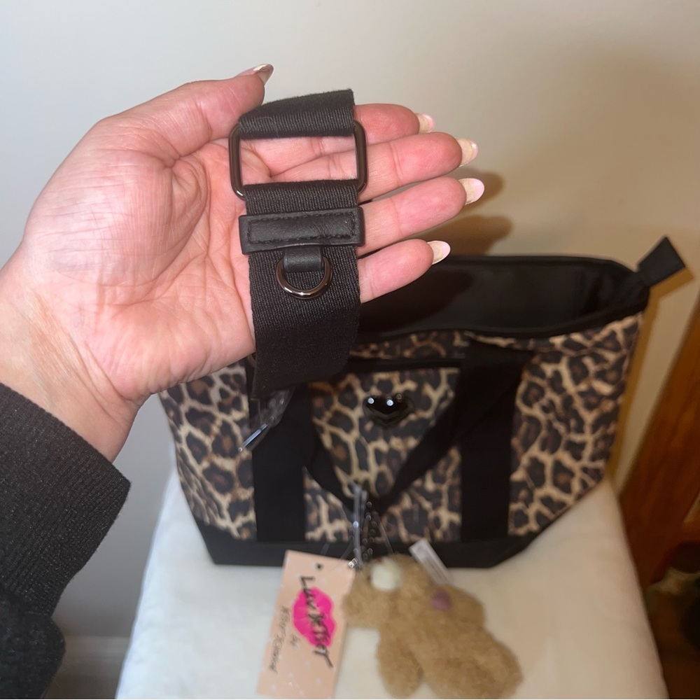 Luv Betsey Leopard Print Tote – Heart Logo & Teddy Charm • NWT - Picture 11 of 11